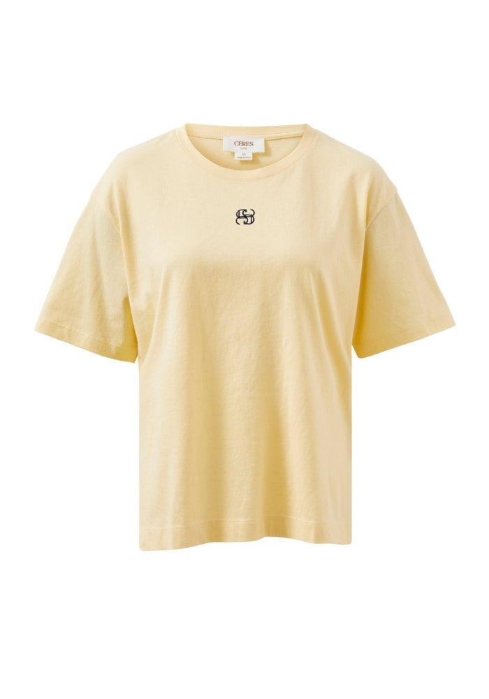 Load image into Gallery viewer, CERES LIFE STEVIE SLOUCHY SPLIT HEM TEE - SUNNY YELLOW