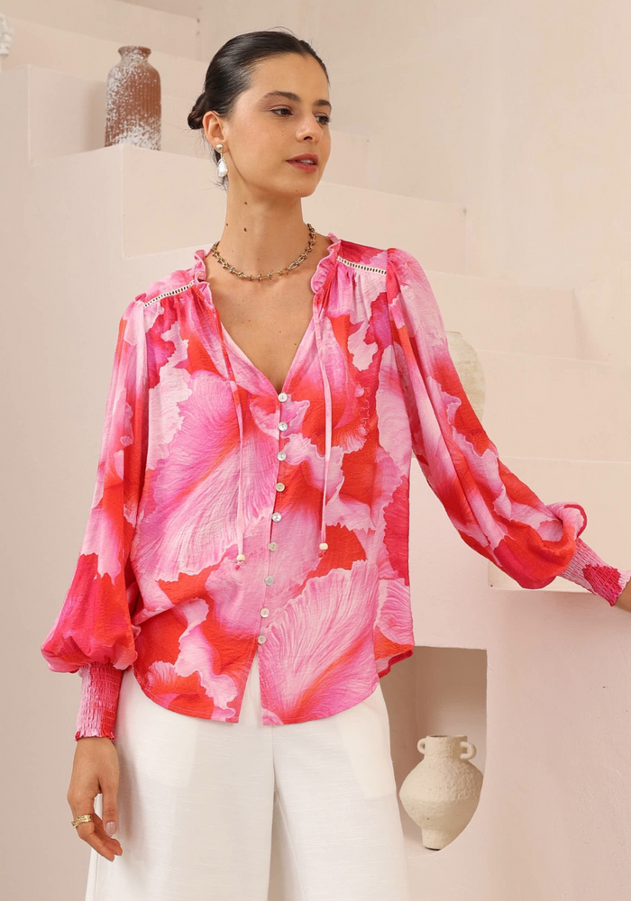 Load image into Gallery viewer, OLIVIA BLOUSE - PINK PRINT