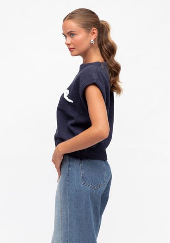 LOVER KNITED VEST - NAVY