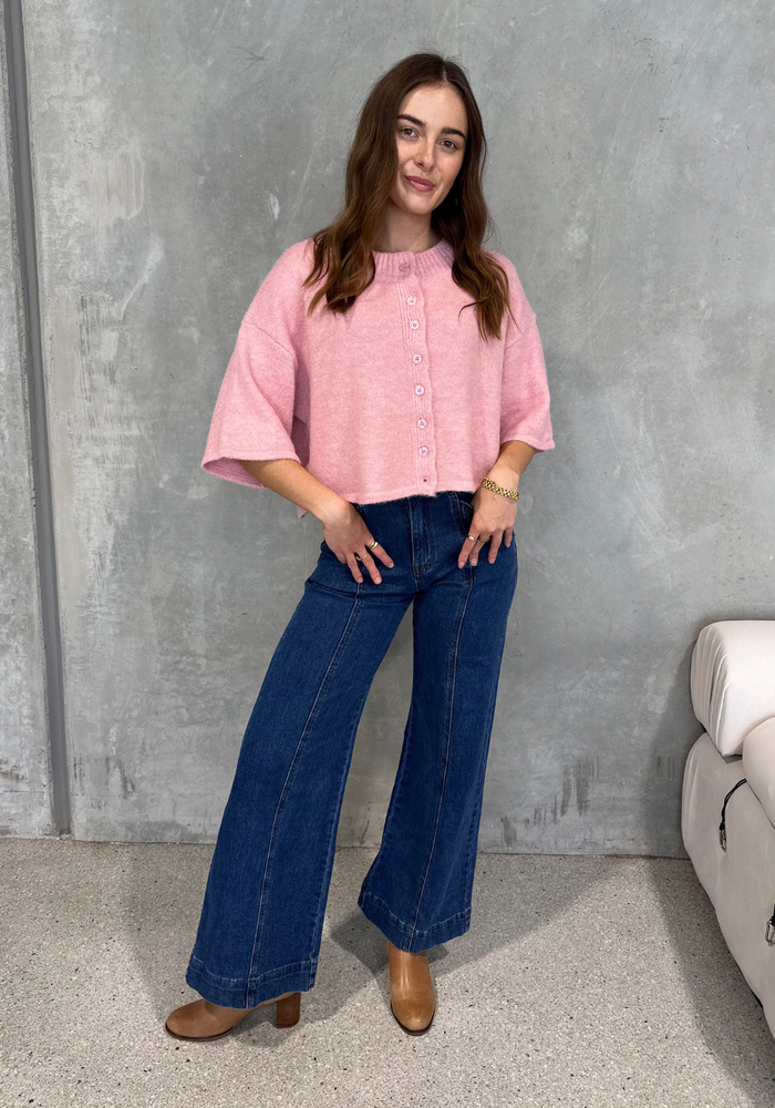 Load image into Gallery viewer, DAISY CROPPED CARDIGAN - PINK