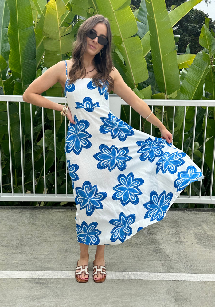 Load image into Gallery viewer, SORRENTO MAXI DRESS - BLUE PRINT
