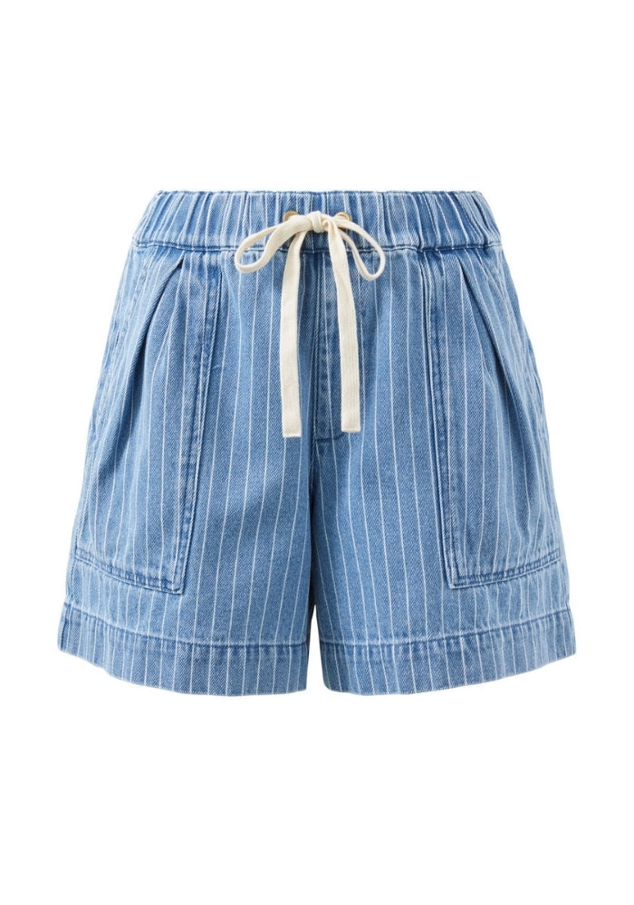 Load image into Gallery viewer, CERES LIFE DARCY RELAXED EVERYDAY SHORT - INDIGO STRIPE