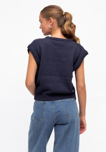 LOVER KNITED VEST - NAVY