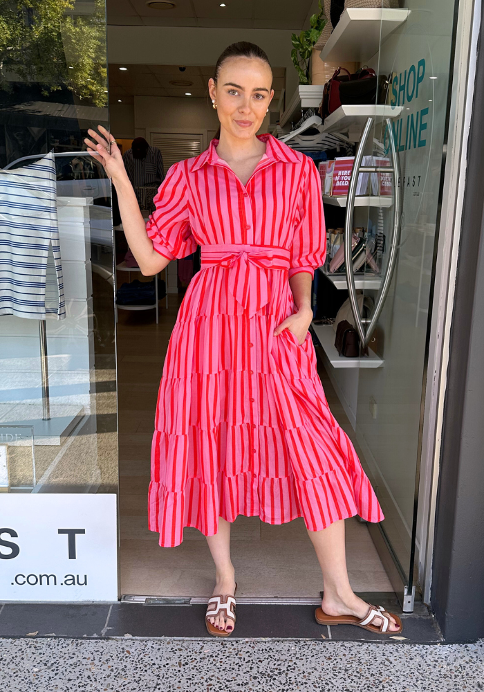 Load image into Gallery viewer, DAKOTA COTTON TIERED MIDI DRESS - SAACHI PRINT
