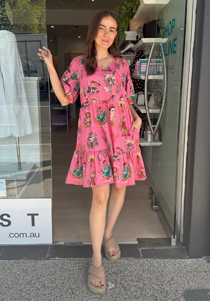 Load image into Gallery viewer, LULALIFE ARRIBA DRESS - PINK