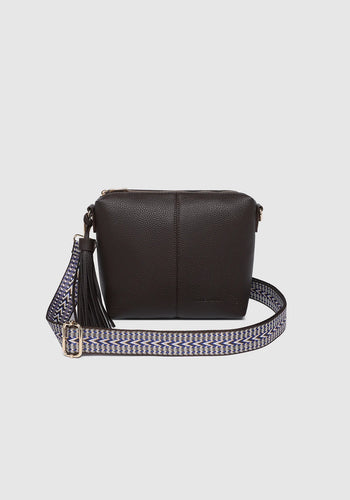 LOUENHIDE KASEY STRIPE CROSSBODY BAG - CHOCOLATE