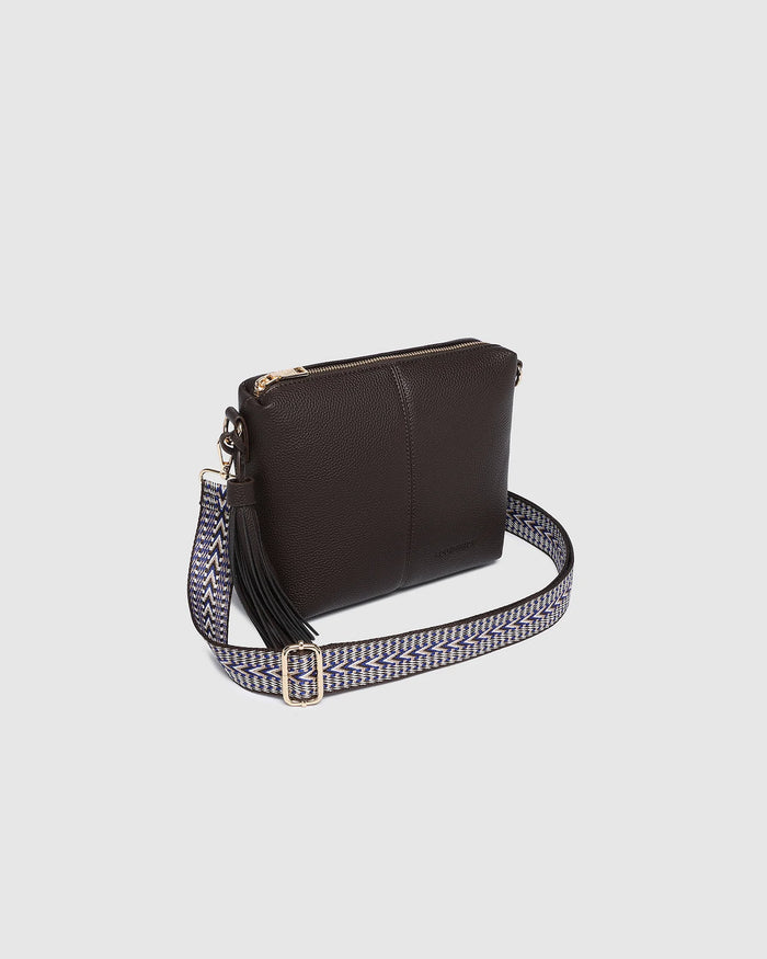 Load image into Gallery viewer, LOUENHIDE KASEY STRIPE CROSSBODY BAG - CHOCOLATE