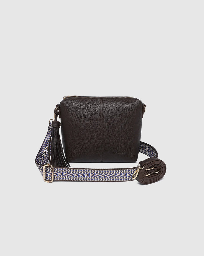 Load image into Gallery viewer, LOUENHIDE KASEY STRIPE CROSSBODY BAG - CHOCOLATE