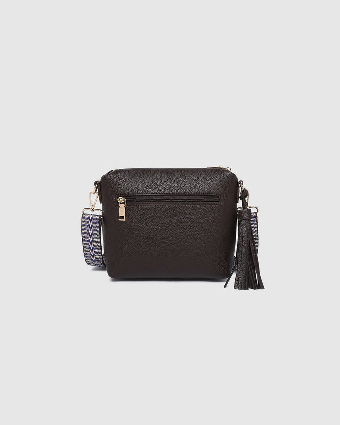 Load image into Gallery viewer, LOUENHIDE KASEY STRIPE CROSSBODY BAG - CHOCOLATE