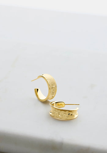 ZAFINO BIANCA MINI HOOPS - GOLD