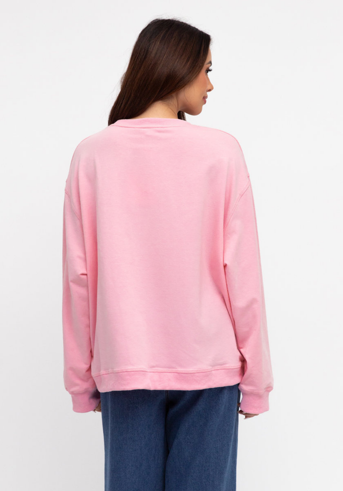 Load image into Gallery viewer, BRUNCH CLUB SLOUCHY CREW NECK - PINK