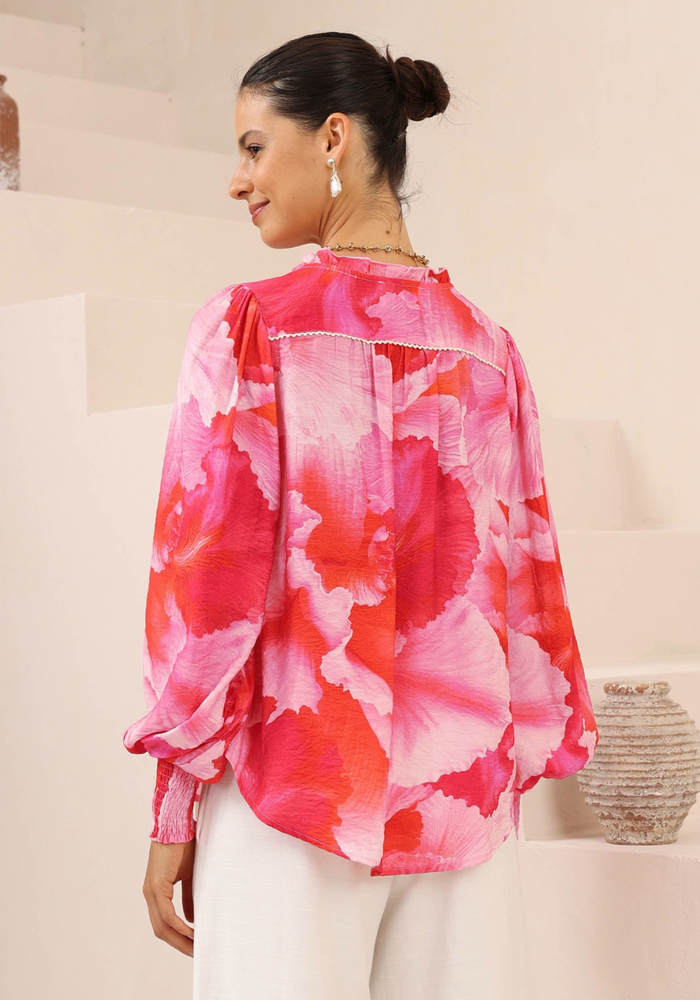 Load image into Gallery viewer, OLIVIA BLOUSE - PINK PRINT