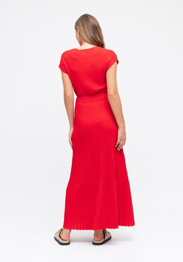 Load image into Gallery viewer, CAPRI KNIT MAXI SKIRT - RED