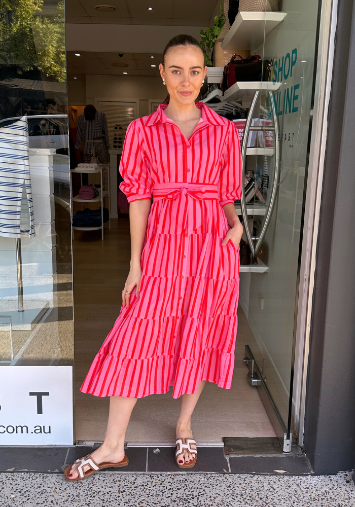 Load image into Gallery viewer, DAKOTA COTTON TIERED MIDI DRESS - SAACHI PRINT