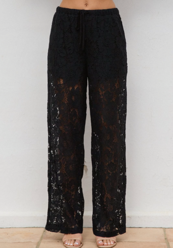 KENDALL LACE PANTS - BLACK