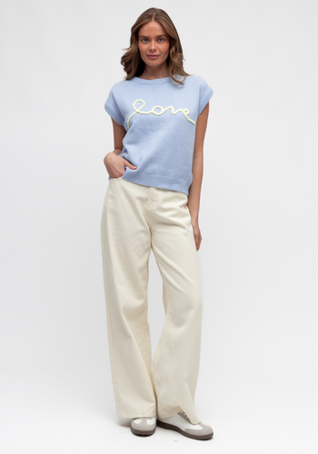 LOVER KNITED VEST - BABY BLUE