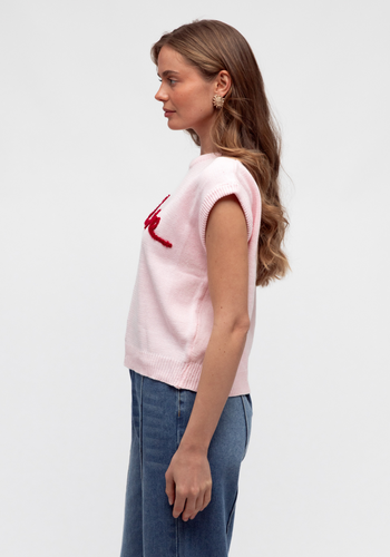 LOVER KNITED VEST - BABY PINK