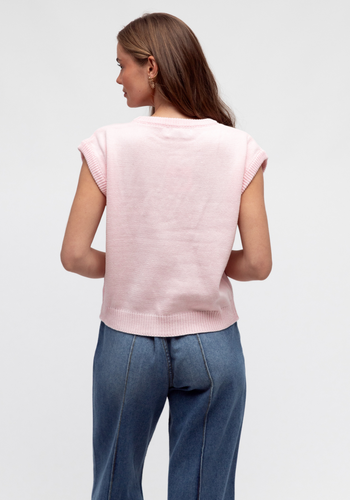 LOVER KNITED VEST - BABY PINK