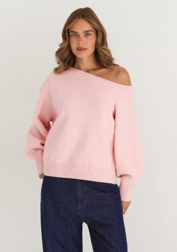 Load image into Gallery viewer, LUNA OFF THE SHOULDER KNIT - PINK