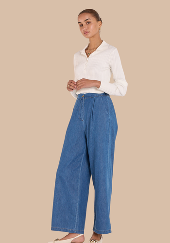 FEATHER + NOISE ARLO DENIM PANT - HERITAGE BLUE