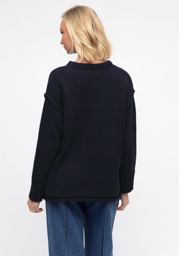 CLARA RELAXED COTTON KNIT - NAVY
