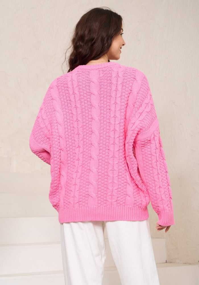 Load image into Gallery viewer, LEXIE CABLE KNIT - LOLLIE PINK
