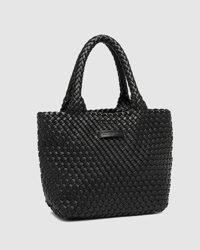 Load image into Gallery viewer, LOUENHIDE BABY CRUISER WOVEN TOTE BAG - BLACK