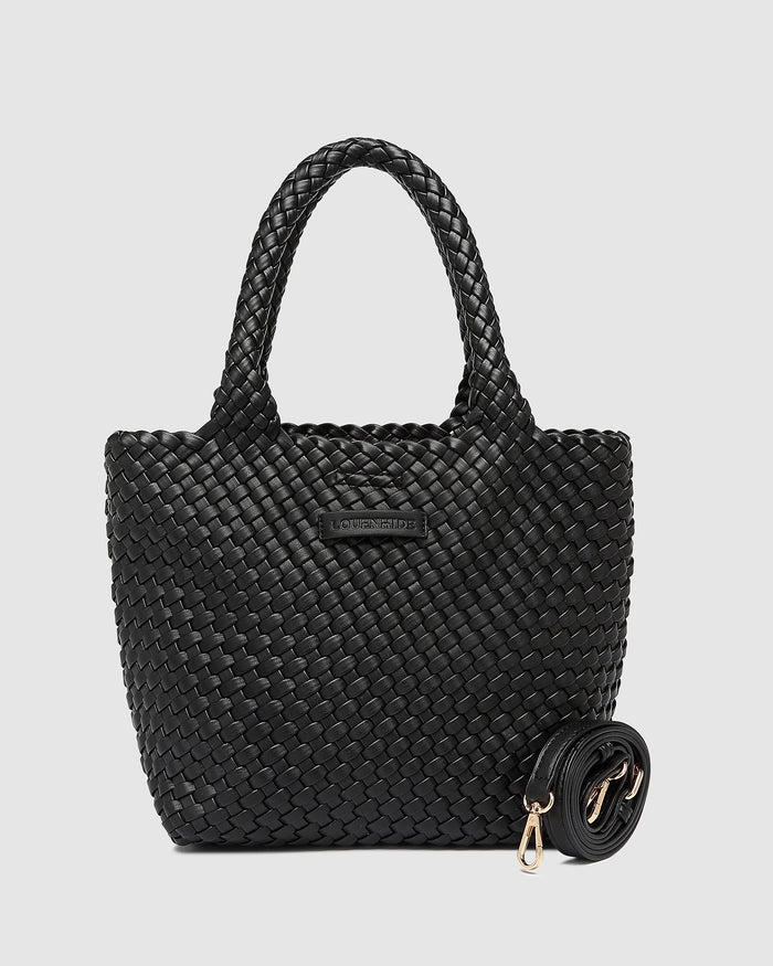 Load image into Gallery viewer, LOUENHIDE BABY CRUISER WOVEN TOTE BAG - BLACK