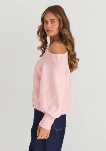 LUNA OFF THE SHOULDER KNIT - PINK