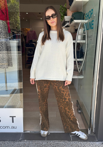 ROMY RACER JEANS - DARK LEOPARD