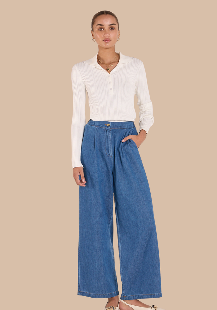 Load image into Gallery viewer, FEATHER + NOISE ARLO DENIM PANT - HERITAGE BLUE