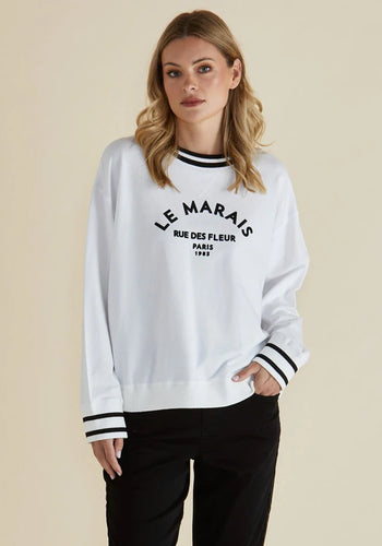 BETTY BASICS MARAIS SWEAT - WHITE