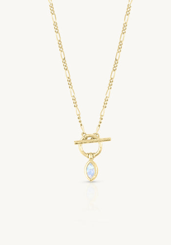 TONI MAY MOONSTONE TOGGLE NECKLACE - GOLD