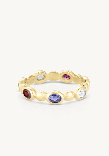 TONI MAY PEBBLE STACKER RING - MIXED/GOLD