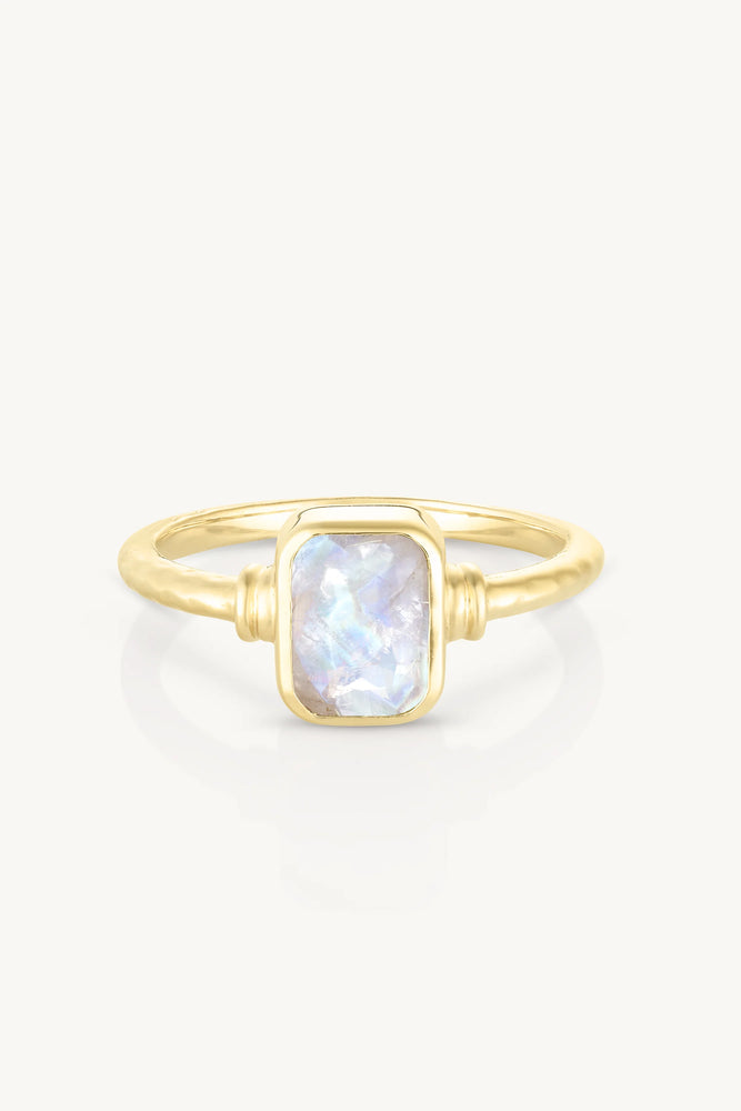 Load image into Gallery viewer, TONI MAY ROMY STACKER RING - MOONSTONE/GOLD