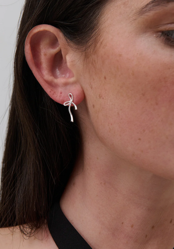 MAISON BOW STERLING SILVER EARRINGS - SILVER