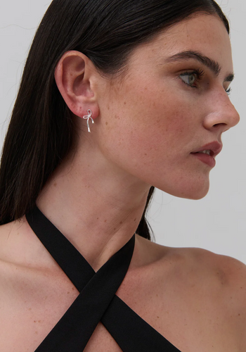 MAISON BOW STERLING SILVER EARRINGS - SILVER