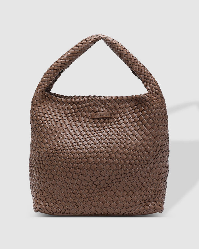 Load image into Gallery viewer, LOUENHIDE GABBY WOVEN SHOULDER BAG - CHOCOLATE
