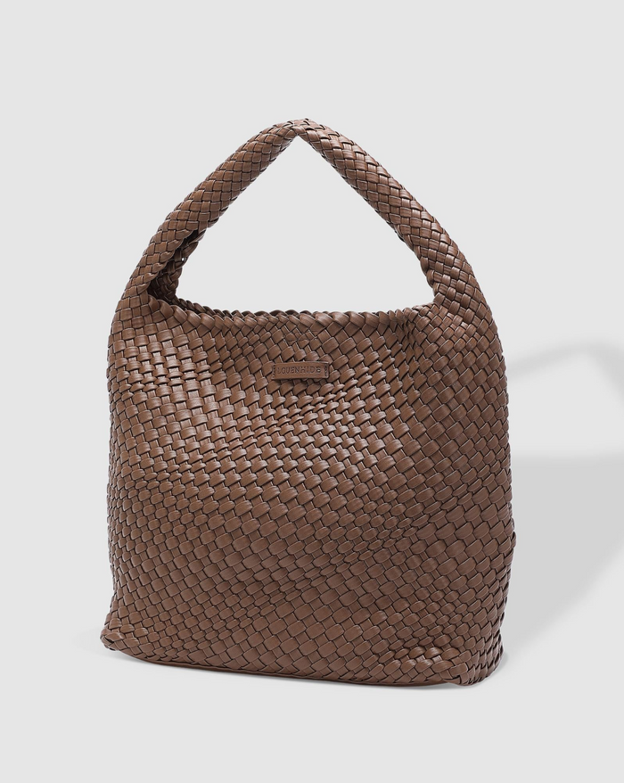 Load image into Gallery viewer, LOUENHIDE GABBY WOVEN SHOULDER BAG - CHOCOLATE