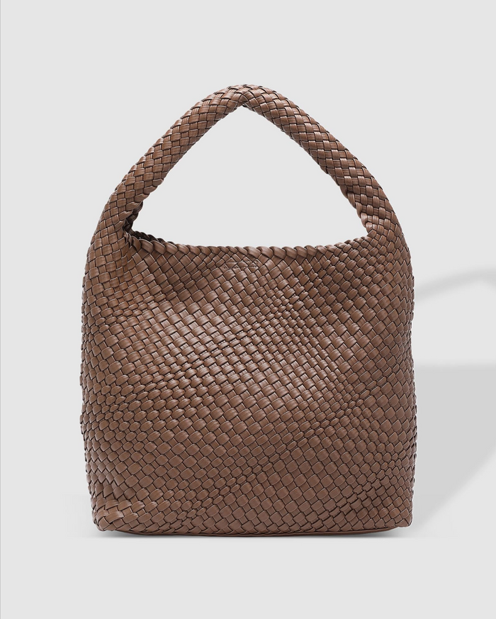 Load image into Gallery viewer, LOUENHIDE GABBY WOVEN SHOULDER BAG - CHOCOLATE