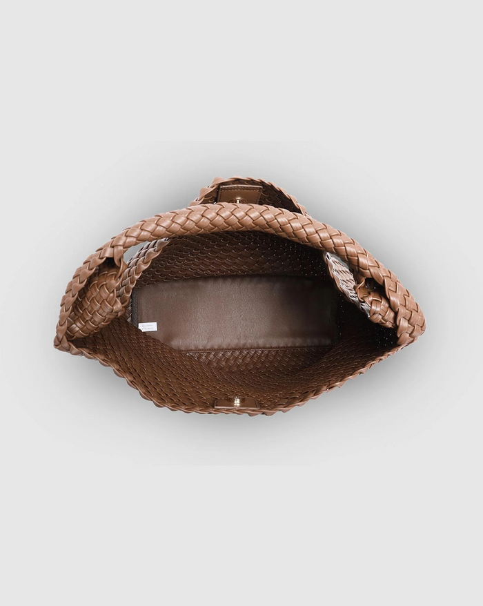 Load image into Gallery viewer, LOUENHIDE GABBY WOVEN SHOULDER BAG - CHOCOLATE