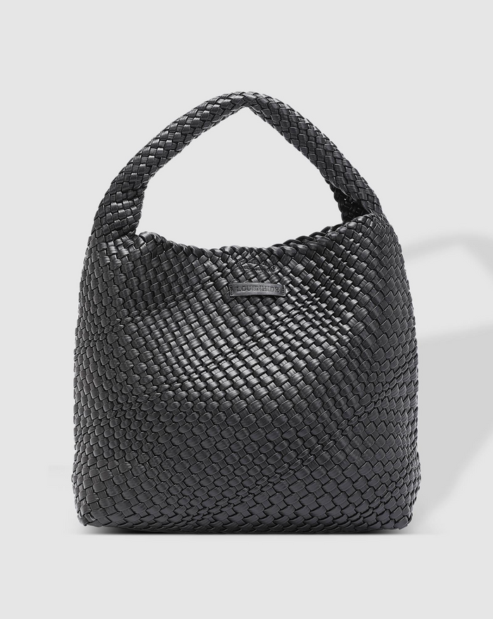 Load image into Gallery viewer, LOUENHIDE GABBY WOVEN SHOULDER BAG - BLACK