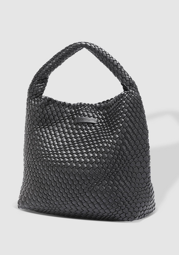 LOUENHIDE GABBY WOVEN SHOULDER BAG - BLACK