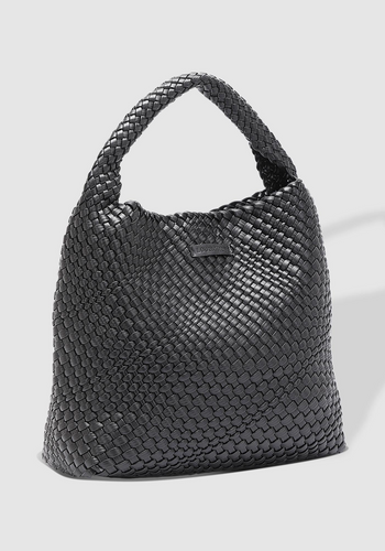 LOUENHIDE GABBY WOVEN SHOULDER BAG - BLACK