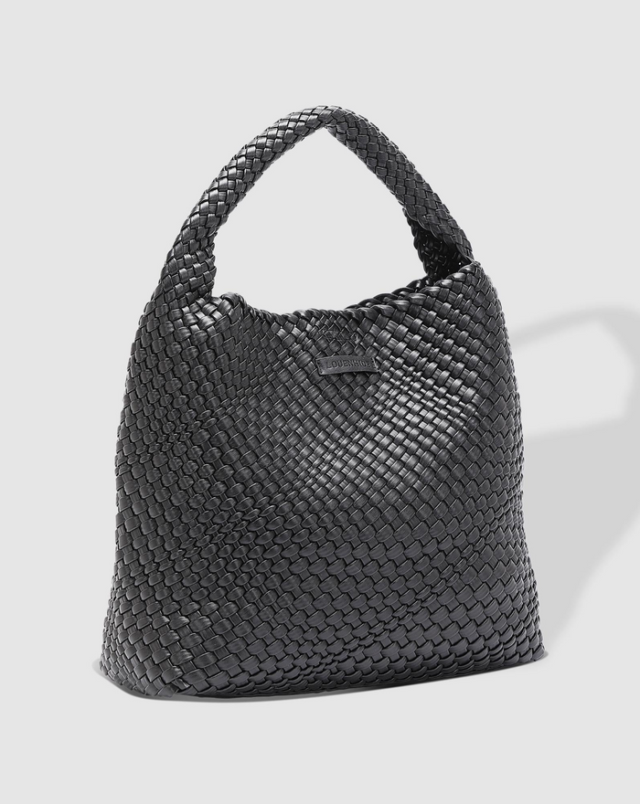 Load image into Gallery viewer, LOUENHIDE GABBY WOVEN SHOULDER BAG - BLACK