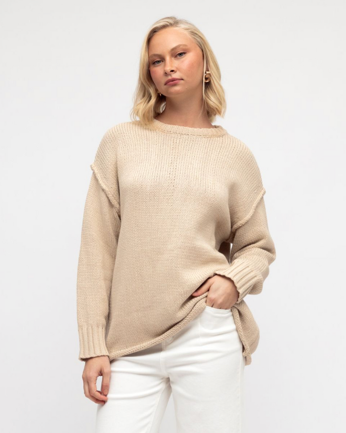 Load image into Gallery viewer, CLARA RELAXED COTTON KNIT - OATMEAL