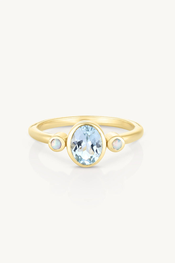 Load image into Gallery viewer, TONI MAY SOPHIA STACKER - TOPAZ BLUE/ GOLD