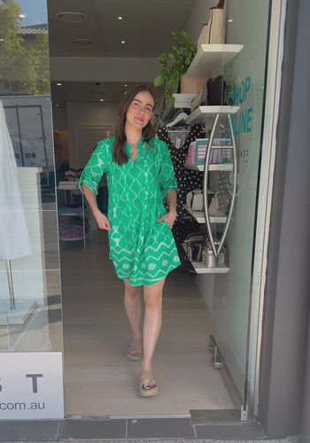 LULALIFE KUMO TUCK DRESS - SEA