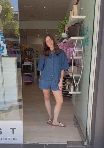 FEATHER + NOISE ARLO DENIM SHORT - HERITAGE BLUE