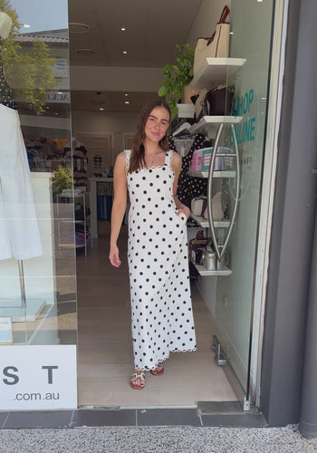 SCOUT MAXI DRESS - BLACK & WHITE SPOT